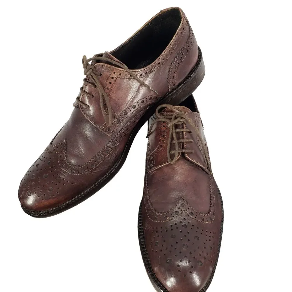 JD Marvin Made in Italy Men's Brown Vibram Oxford Shoes Size 43 EU